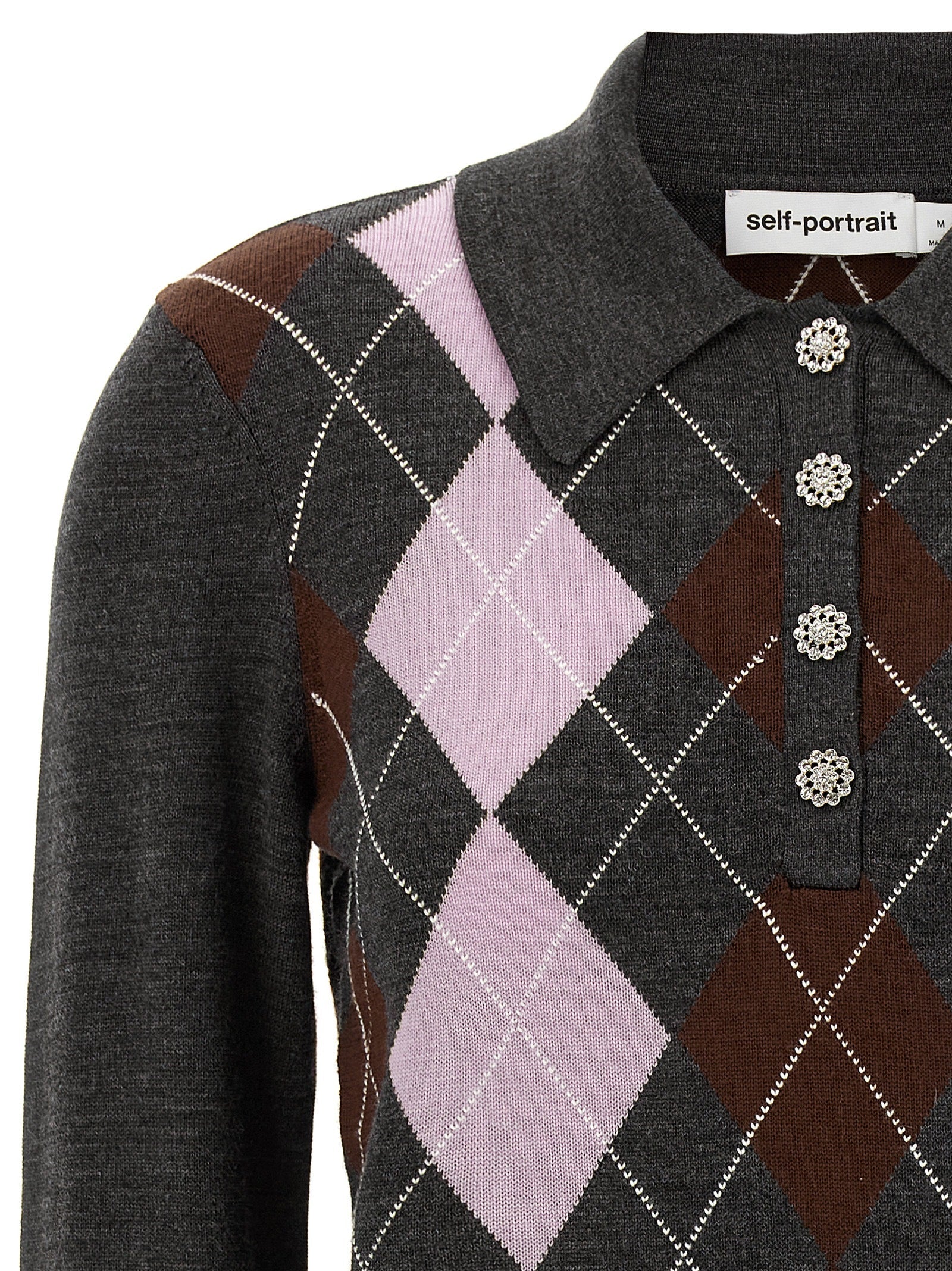 Self-Portrait Gray Wool Cardigan Self-Portrait
