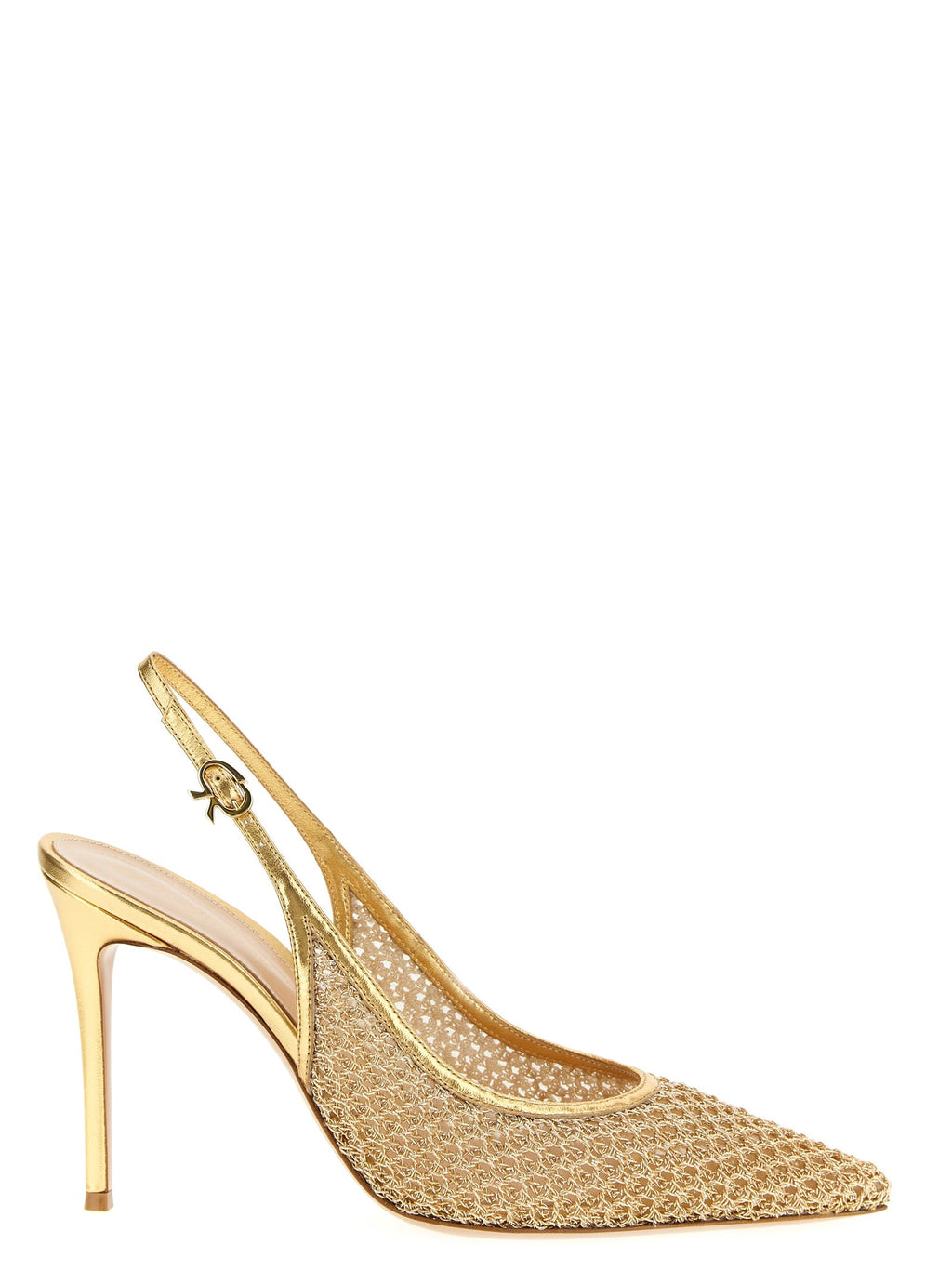 Gianvito Rossi Gold Fabric High Heel Pumps