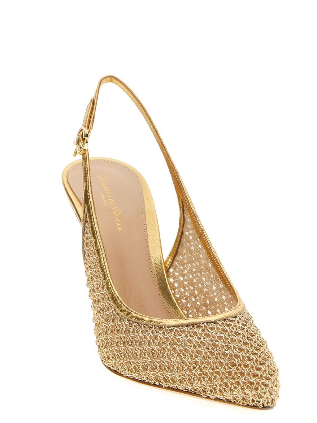 Gianvito Rossi Gold Fabric High Heel Pumps