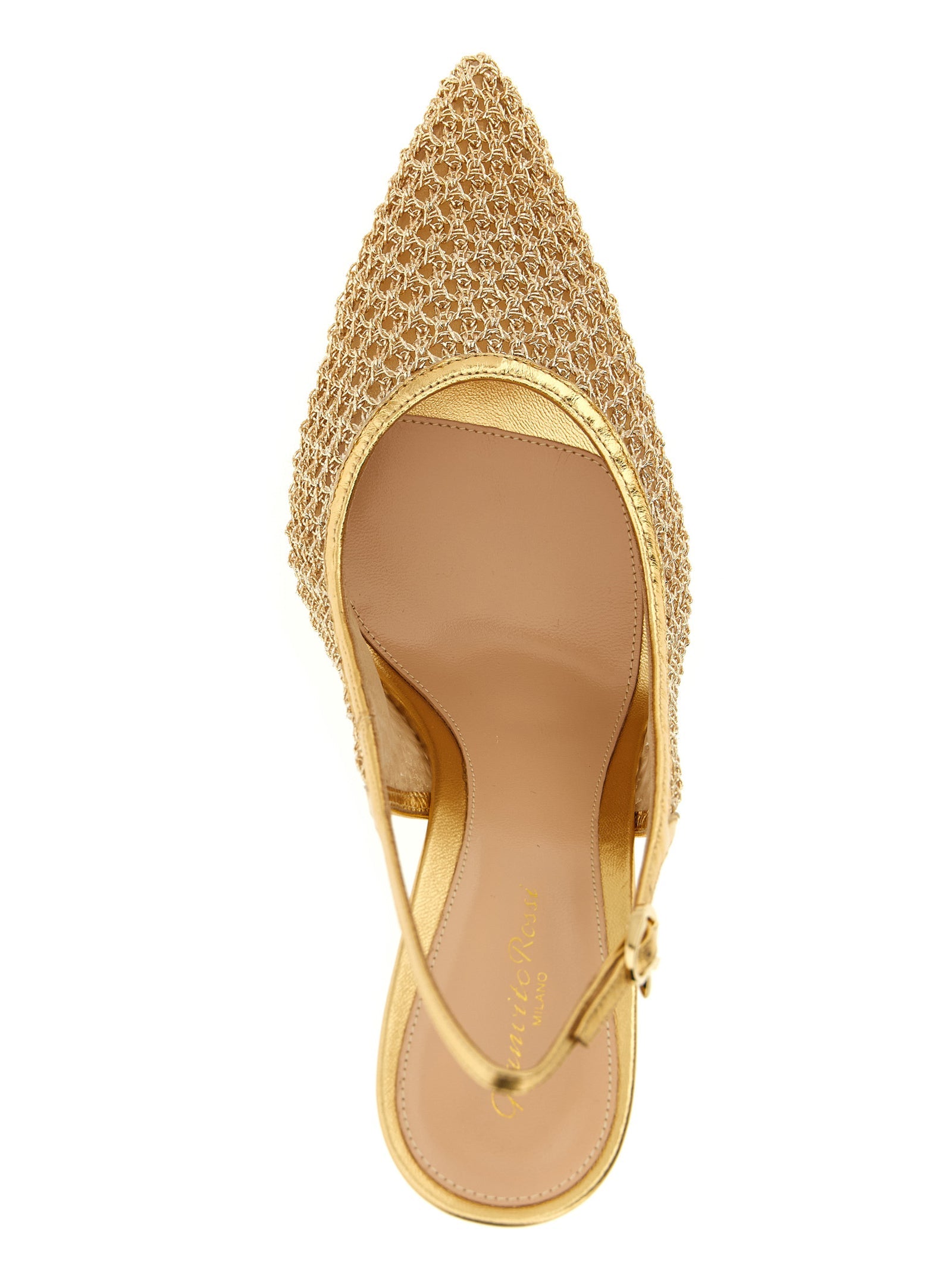 Gianvito Rossi Gold Fabric High Heel Pumps
