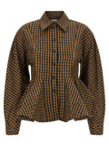 Ganni Brown Recycled Polyester Blouse