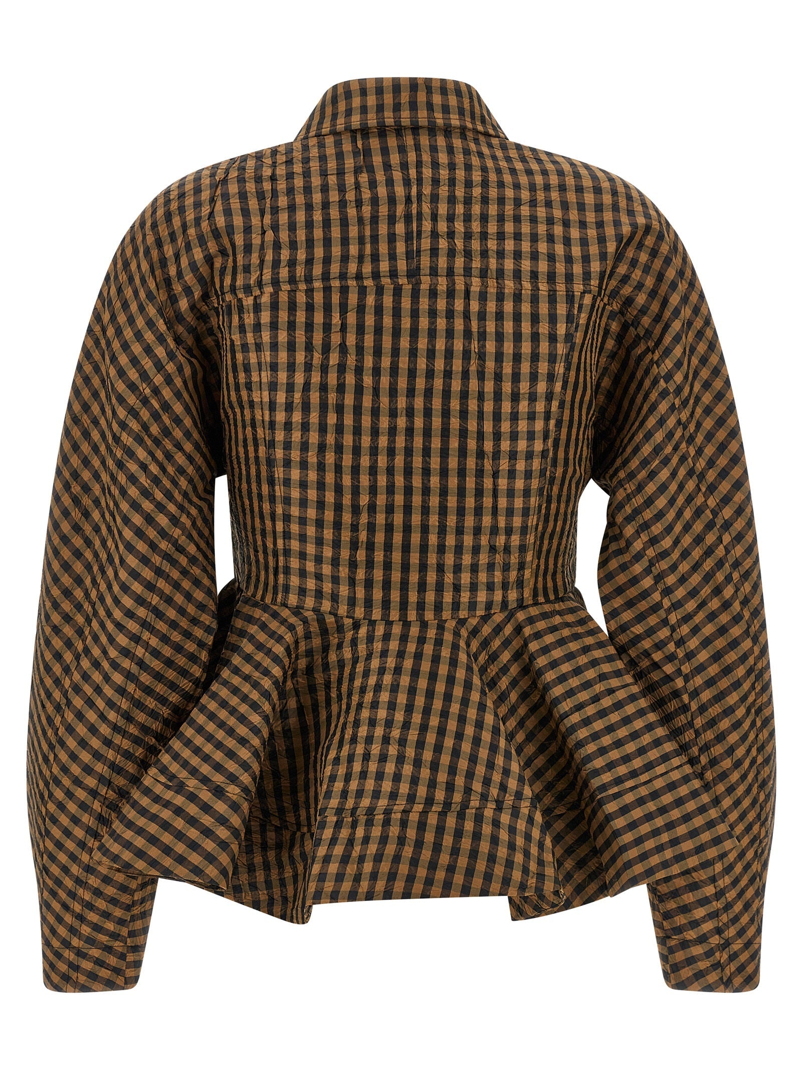 Ganni Brown Recycled Polyester Blouse