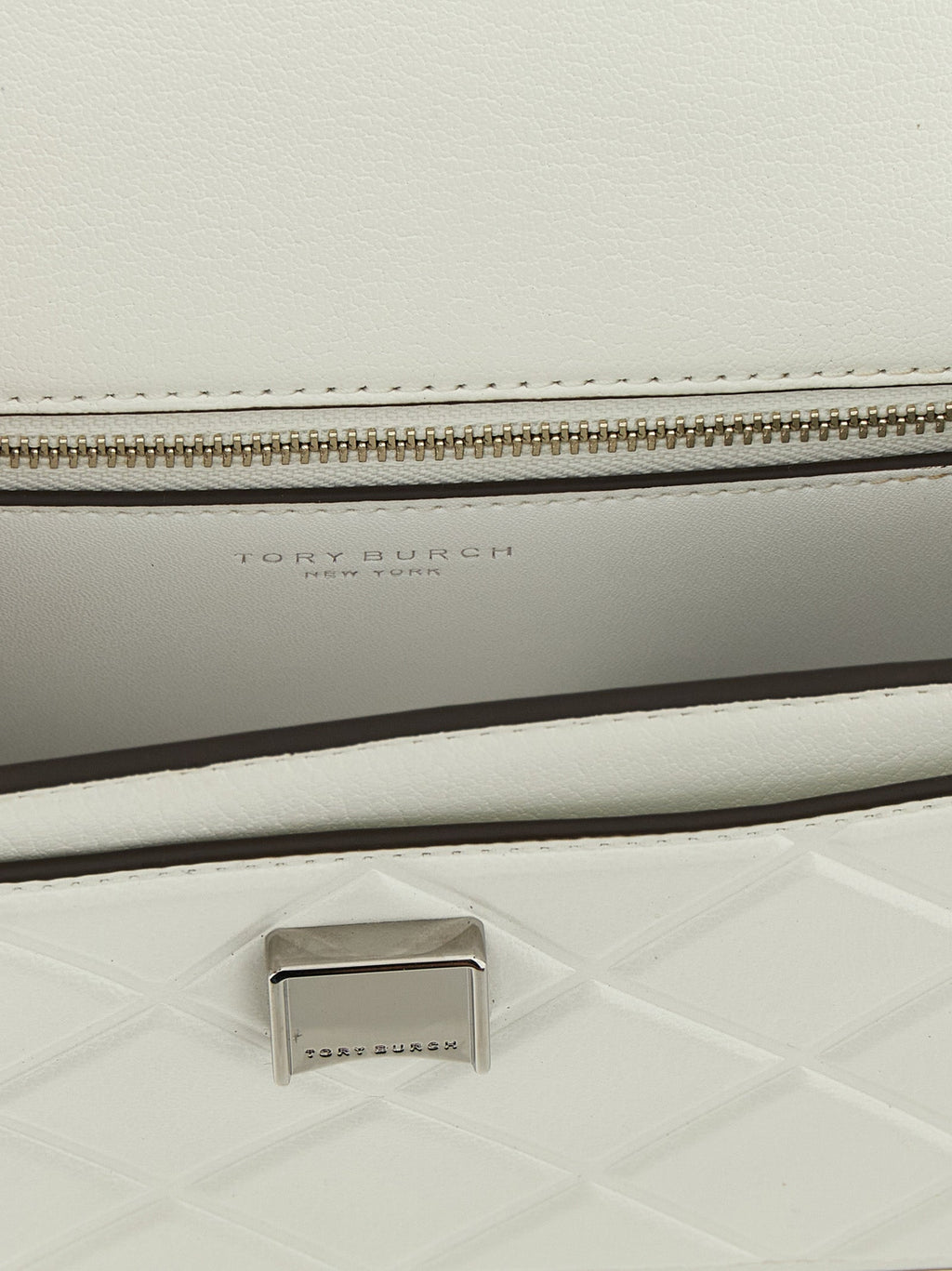Tory Burch White Goatskin Crossbody Bag