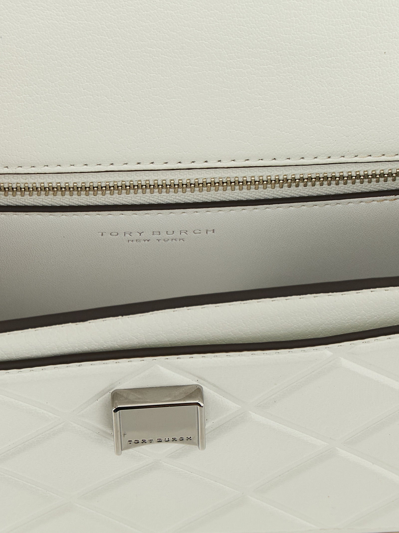 Tory Burch White Goatskin Crossbody Bag