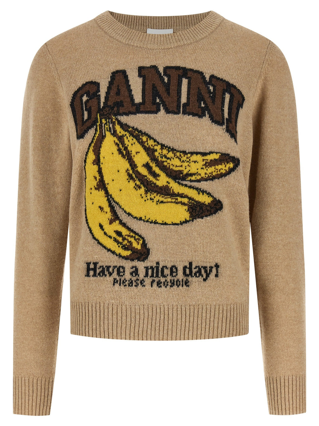 Ganni Beige Wool Cardigan