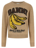 Ganni Beige Wool Cardigan