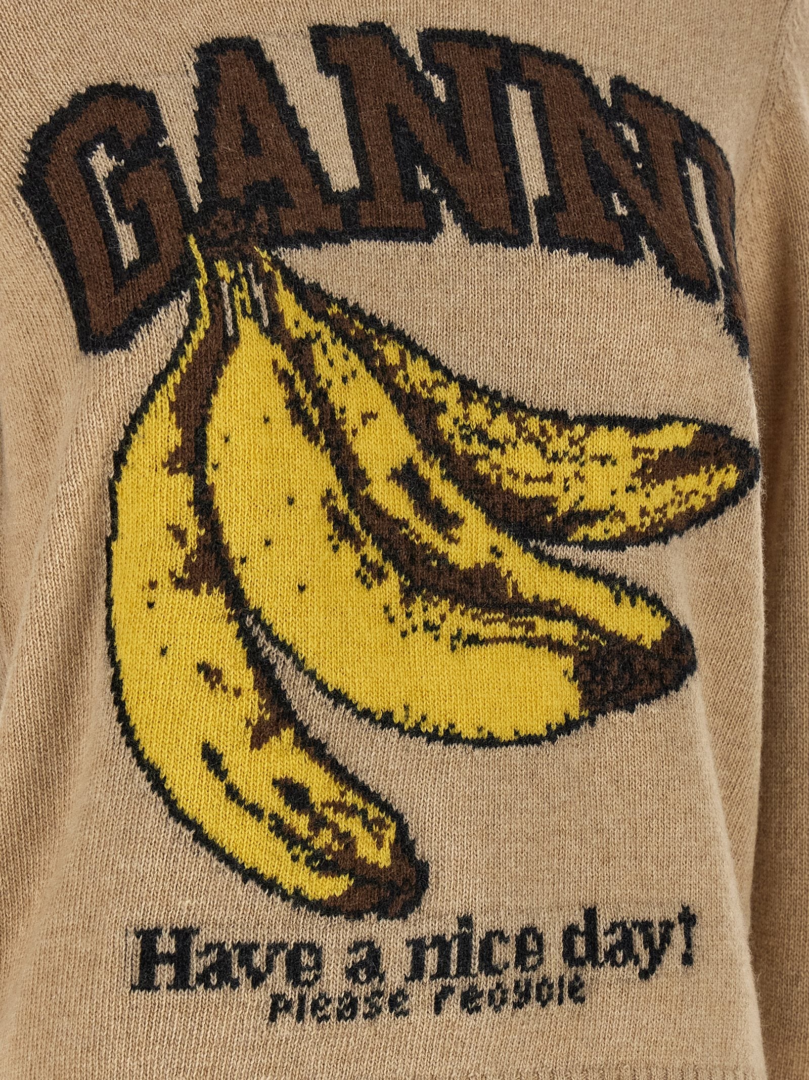 Ganni Beige Wool Cardigan