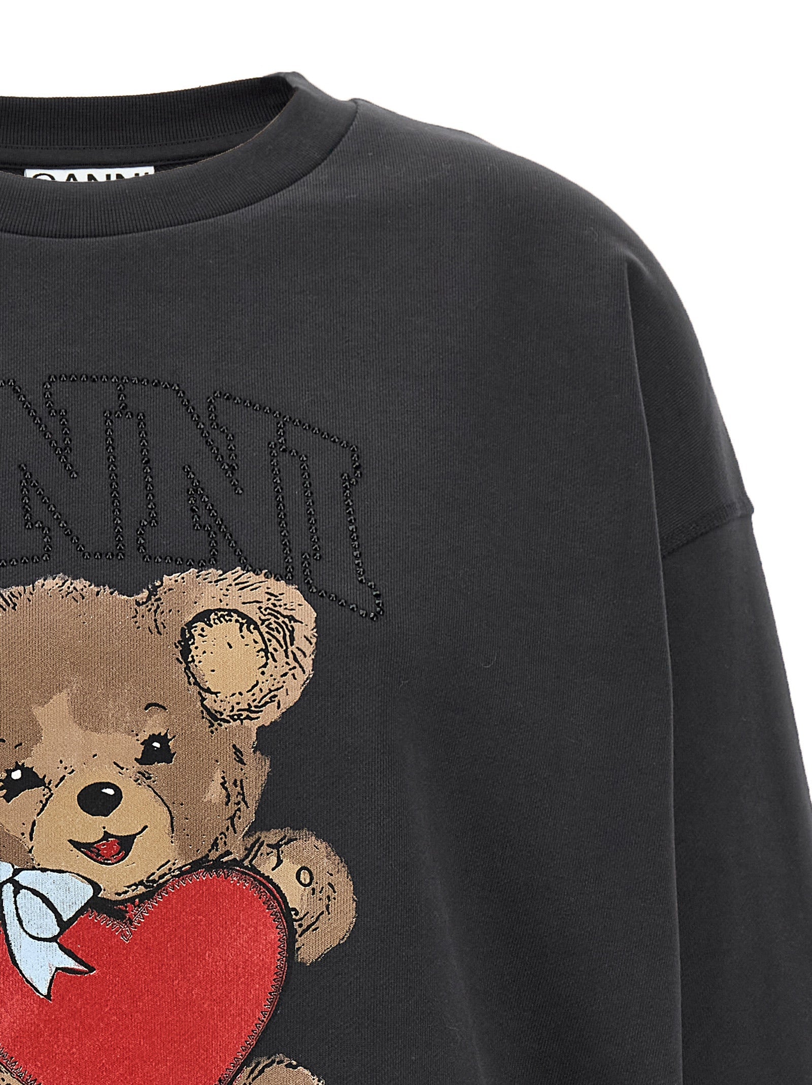 Ganni Black Organic Cotton Sweatshirt