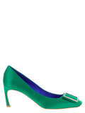 Roger Vivier Bicolor Viscose Mid Heel Pumps