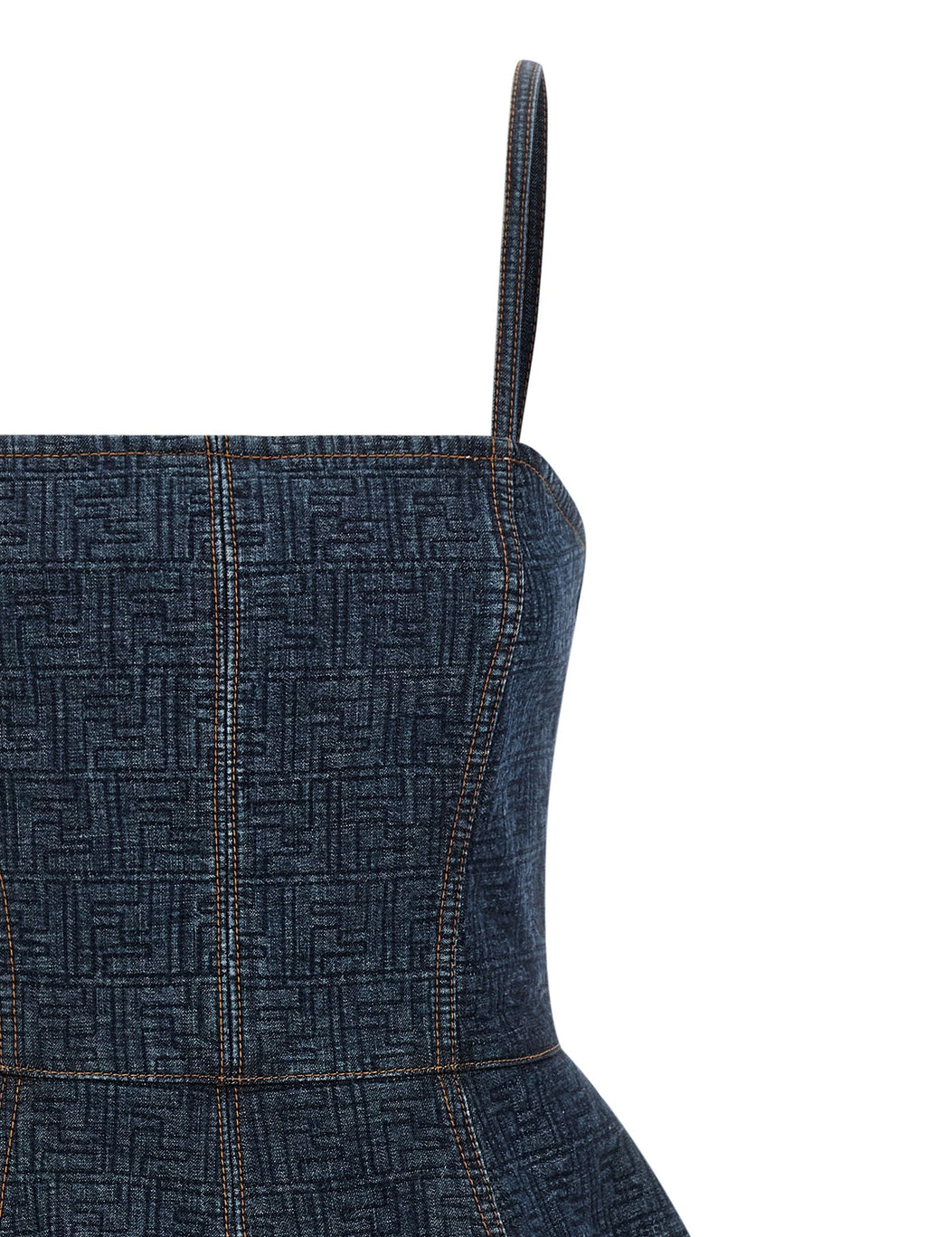 Fendi Blue Cotton Short Dress
