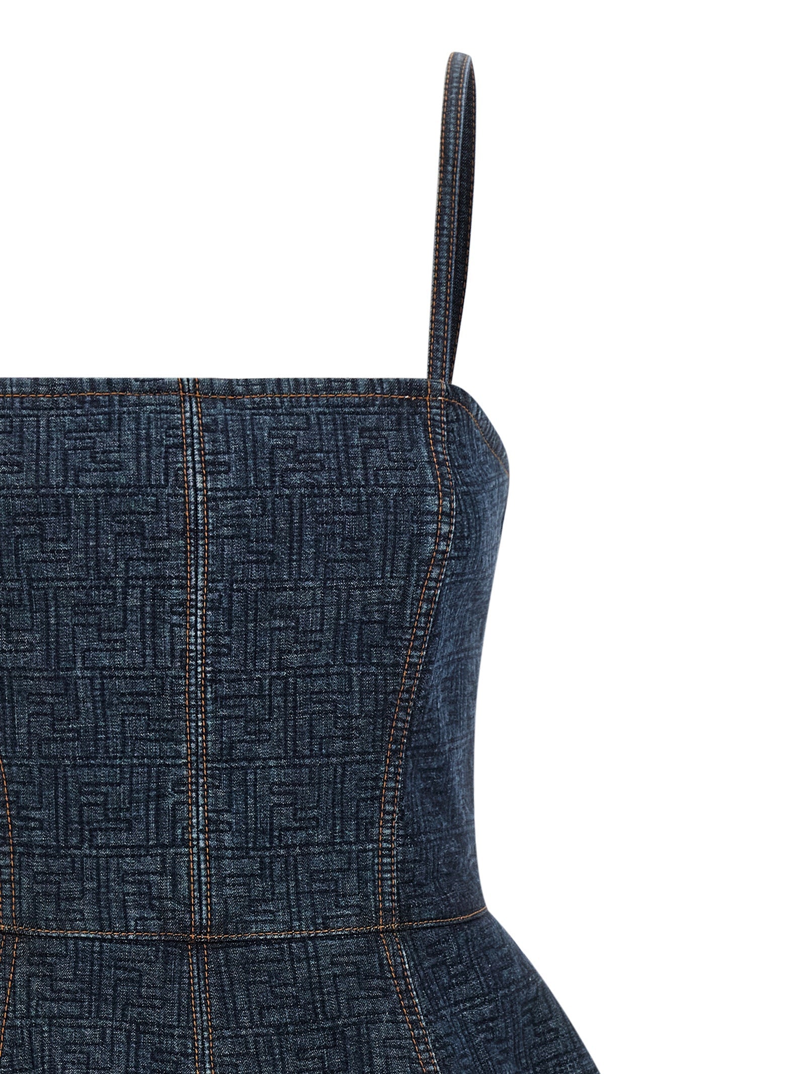 Fendi Blue Cotton Short Dress