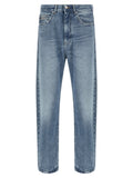 Versace Blue Cotton Straight-Leg Jeans