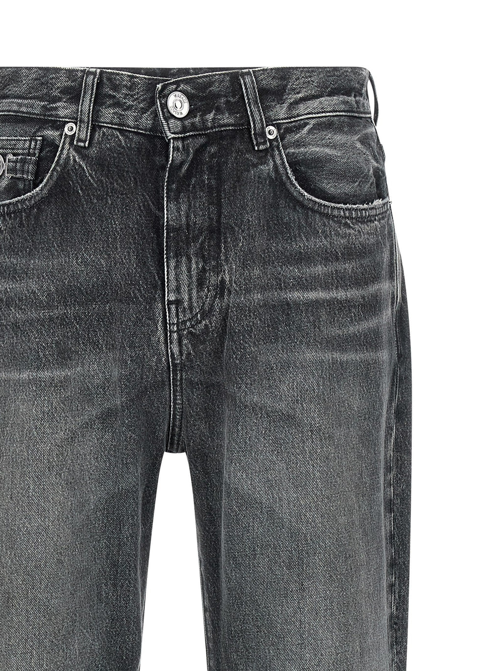 Versace Gray Cotton Straight-Leg Jeans
