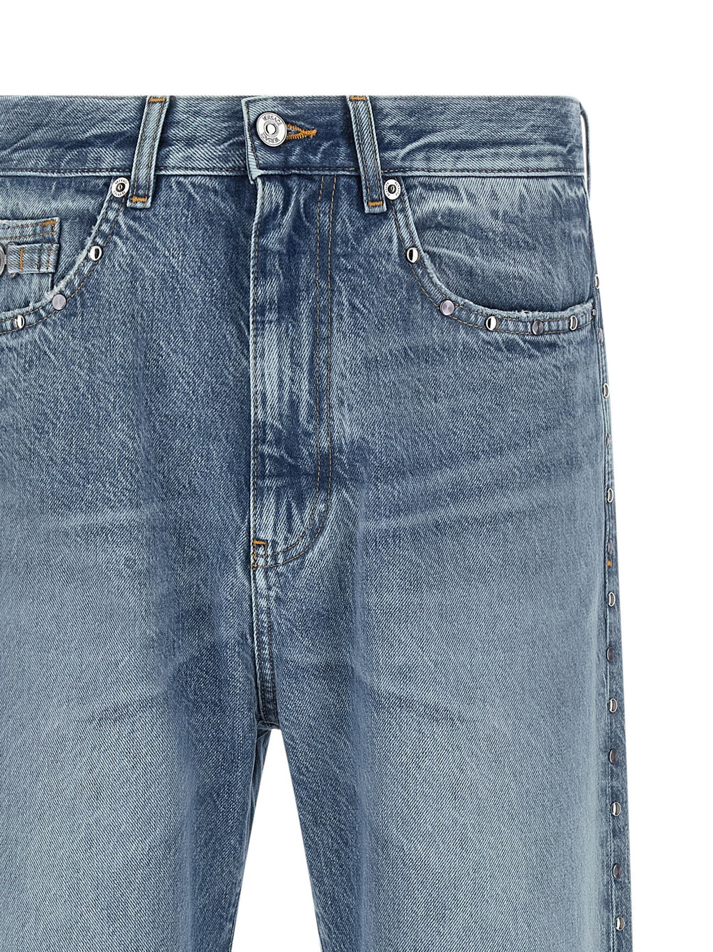 Versace Blue Cotton Straight-Leg Jeans