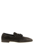 Brunello Cucinelli Gray Calfskin Slip-On Loafers