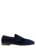 Brunello Cucinelli Blue Calfskin Slip-On Loafers