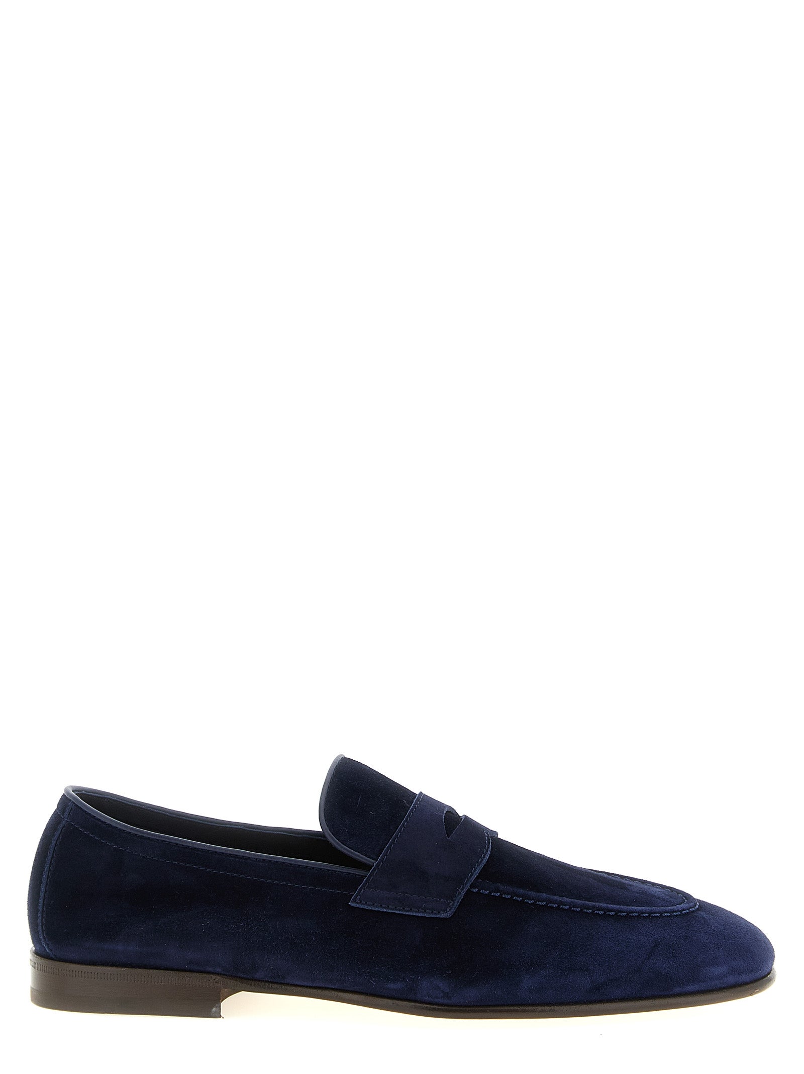 Brunello Cucinelli Blue Calfskin Slip-On Loafers