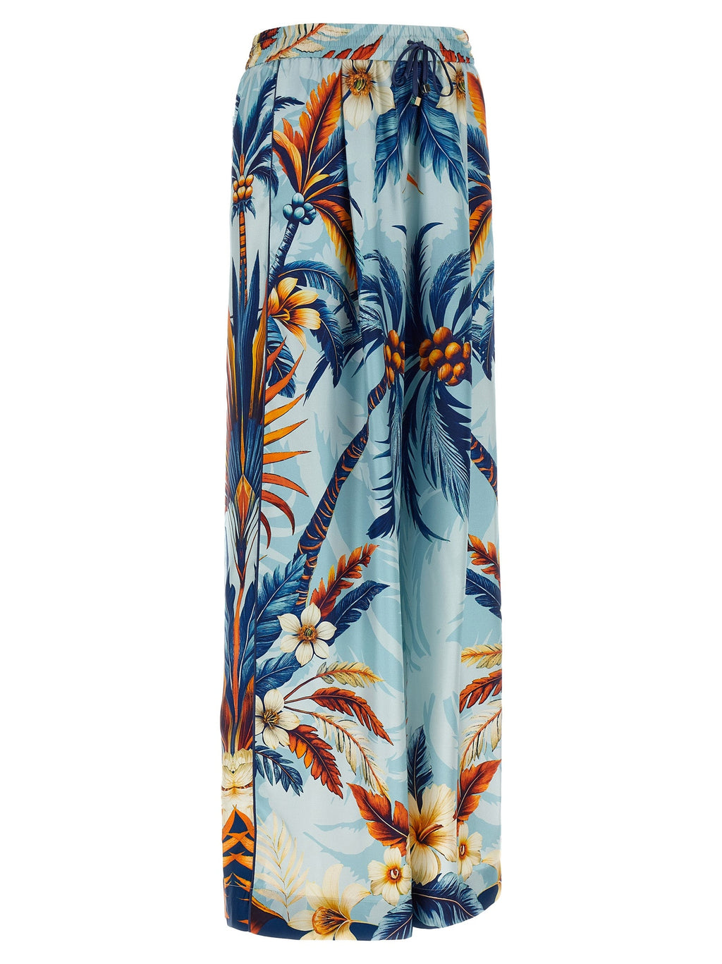 F.R.S. - FOR RESTLESS SLEEPERS Blue Silk Casual Pants