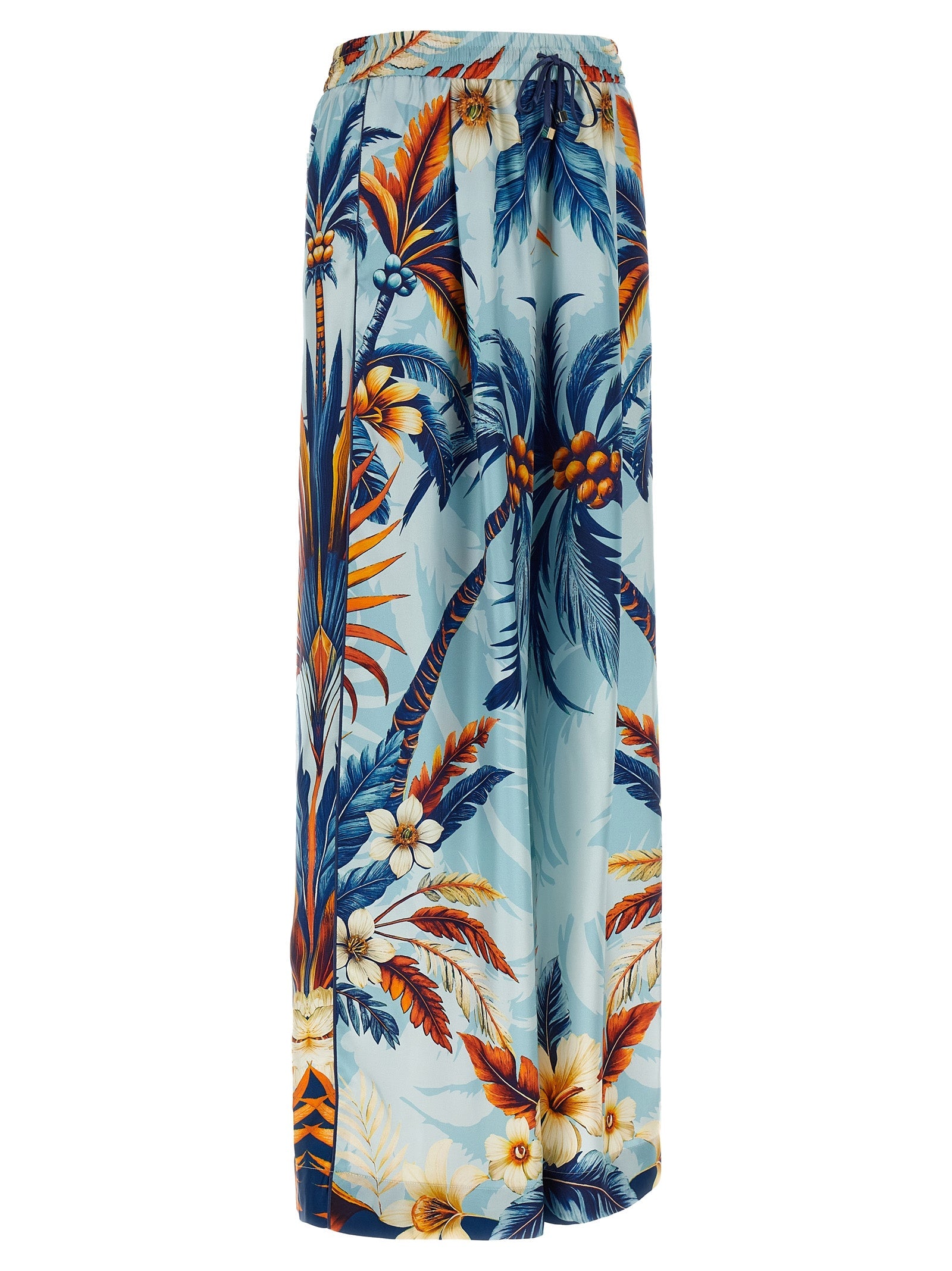 F.R.S. - FOR RESTLESS SLEEPERS Blue Silk Casual Pants