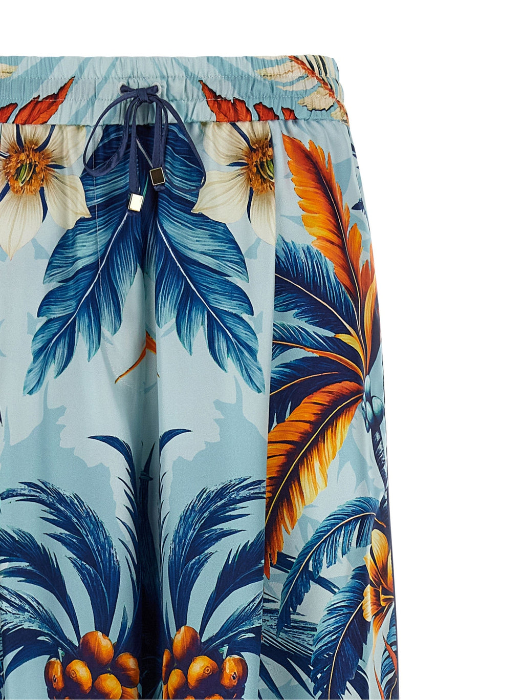F.R.S. - FOR RESTLESS SLEEPERS Blue Silk Casual Pants