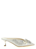 Jimmy Choo Silver Tencel Mid Heel Pumps
