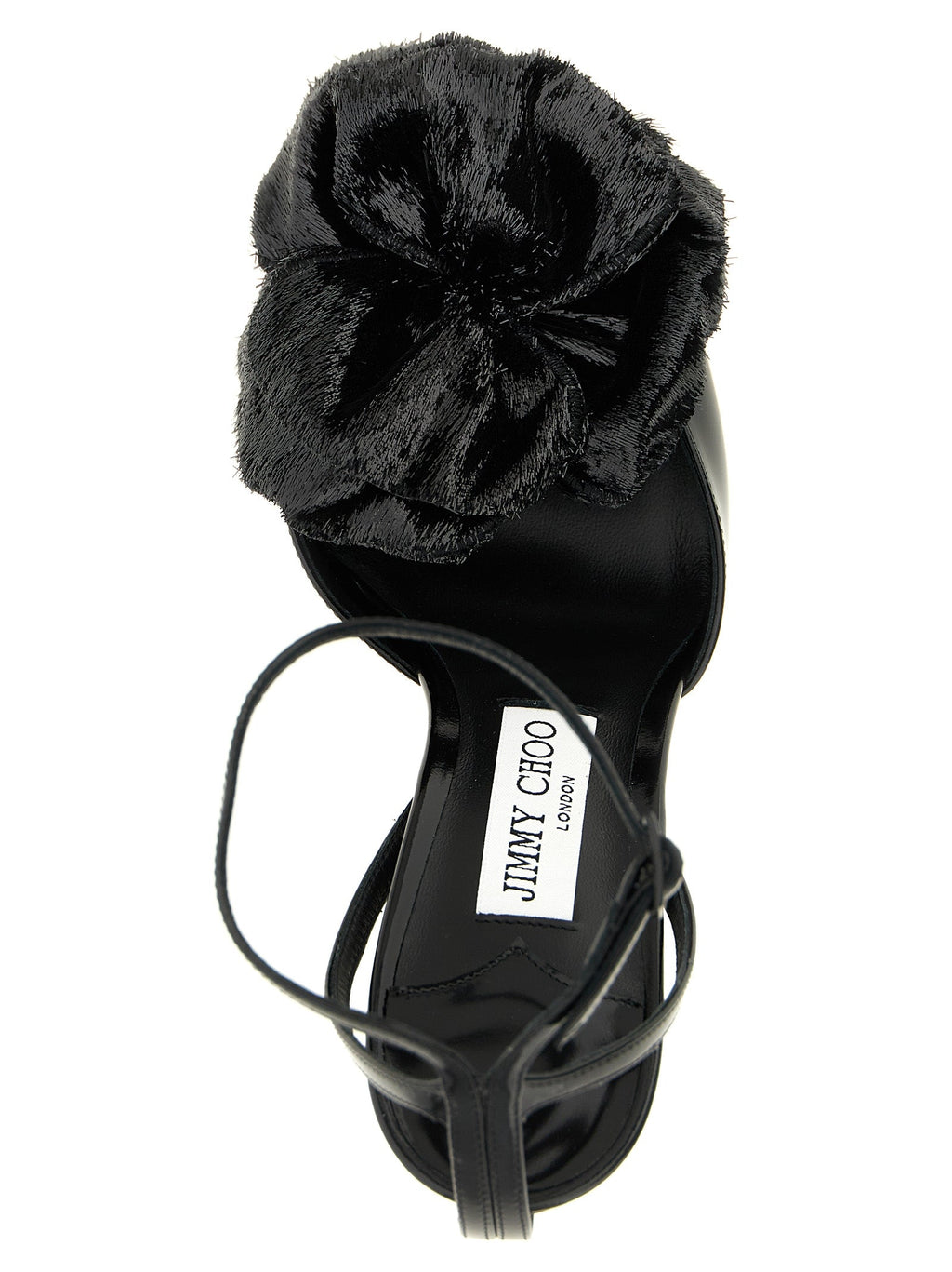 Jimmy Choo Black Leather Stiletto Heel Sandals