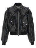 Ganni Black Leather Bomber