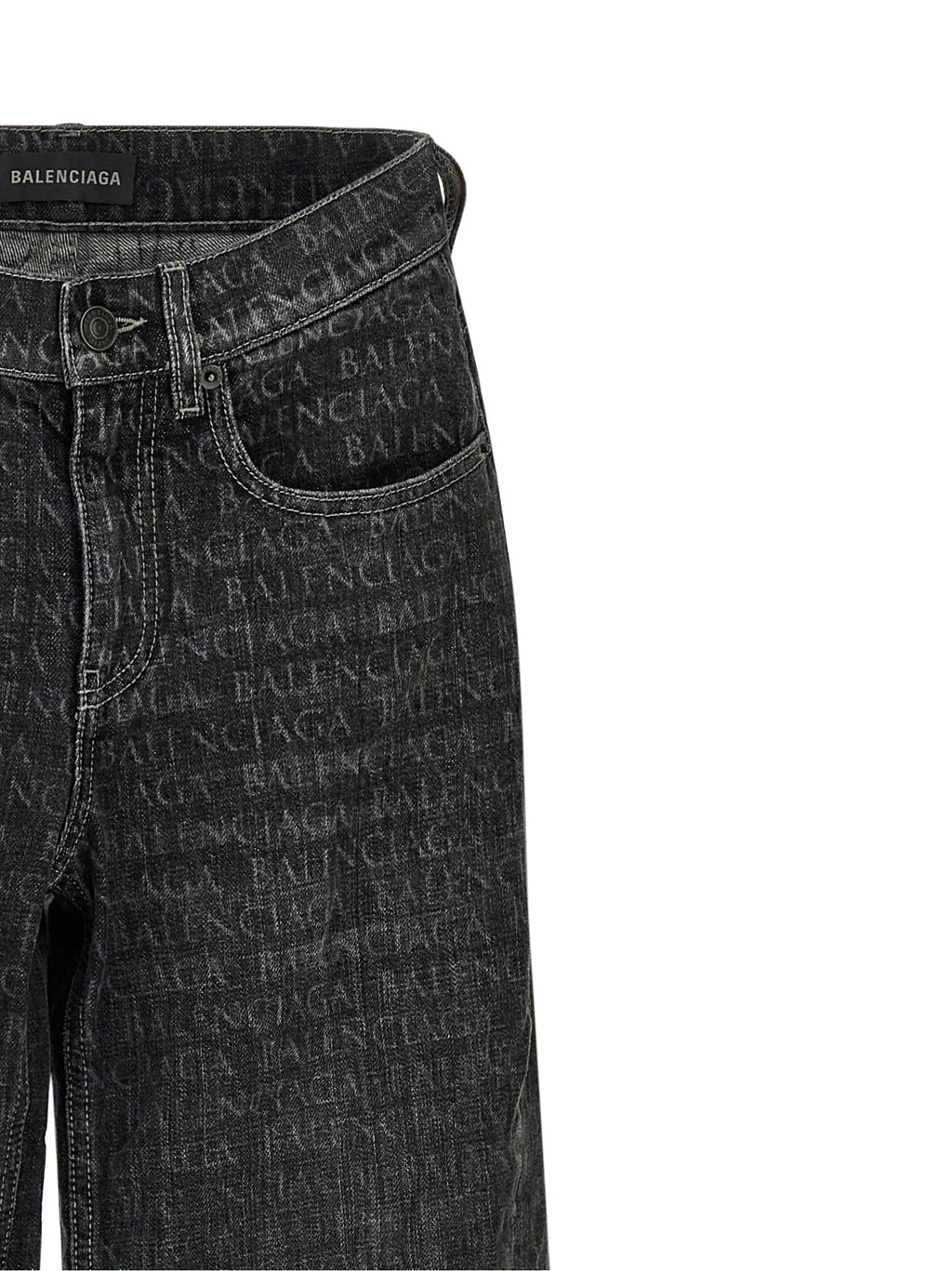 Balenciaga Black Cotton Flared Jeans
