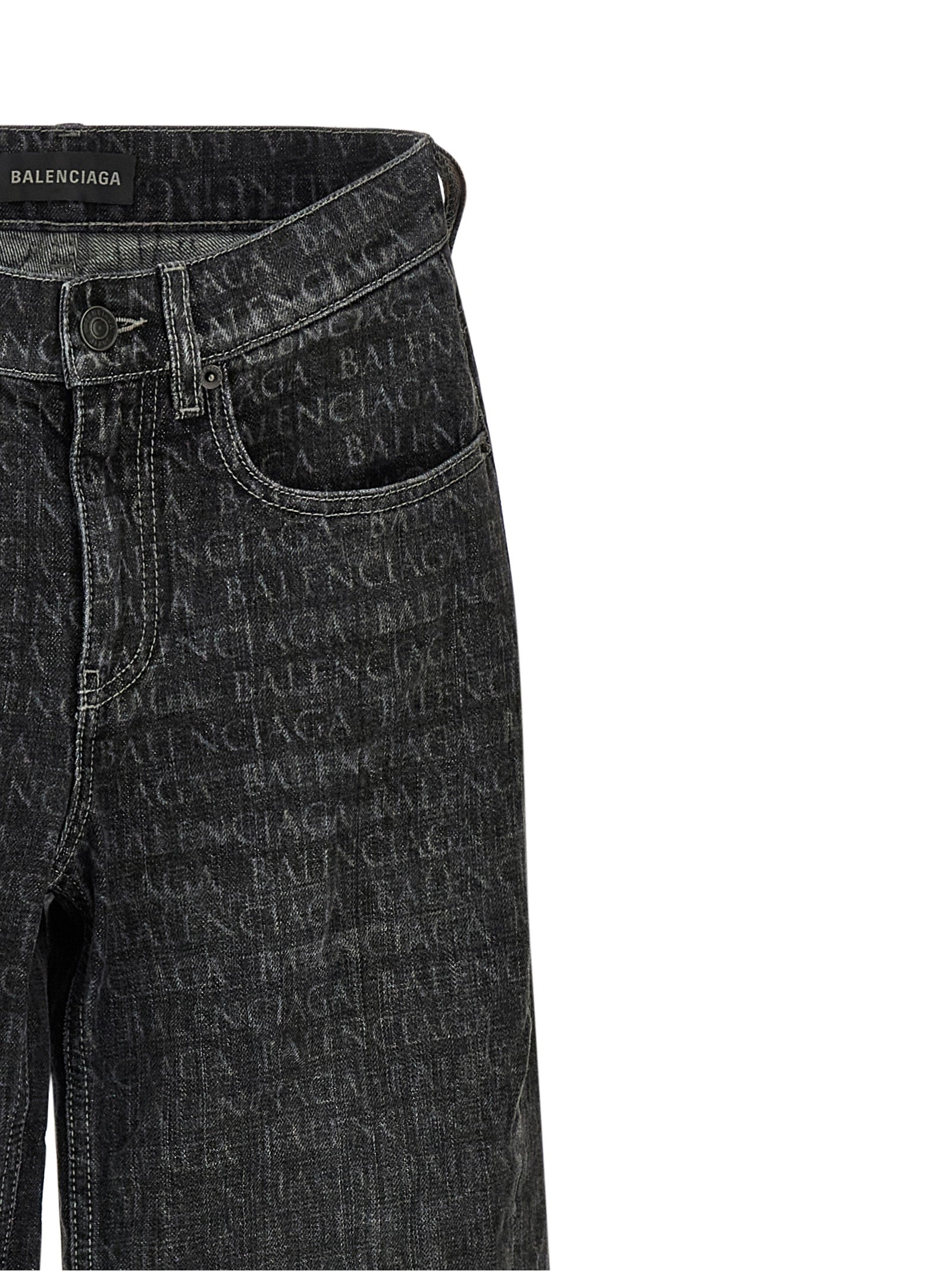 Balenciaga Black Cotton Flared Jeans