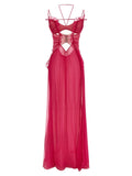 Nensi Dojaka Fuchsia Silk Long Dress