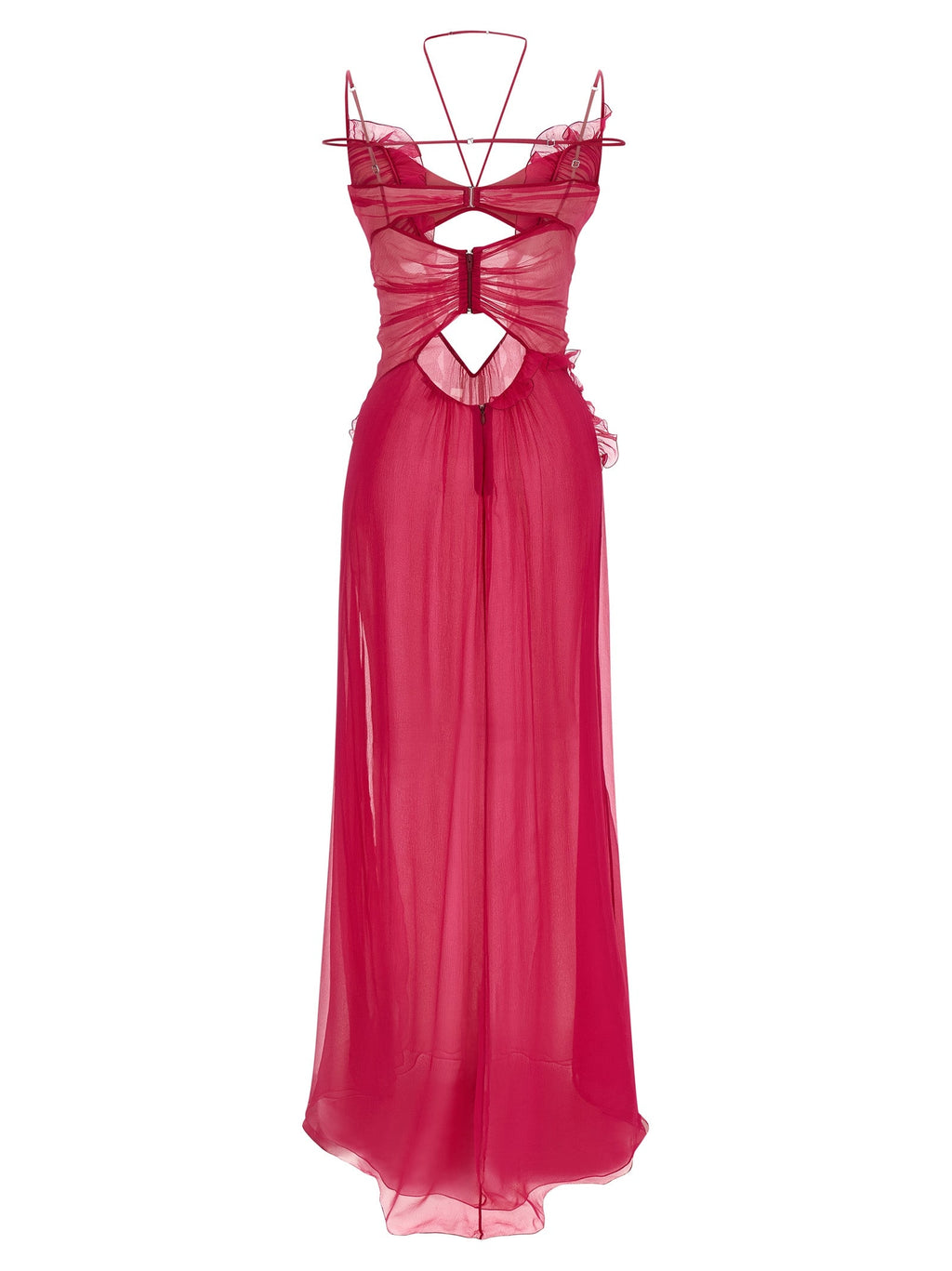 Nensi Dojaka Fuchsia Silk Long Dress