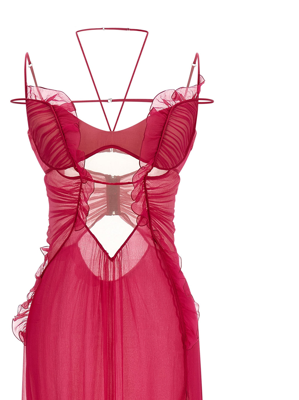 Nensi Dojaka Fuchsia Silk Long Dress