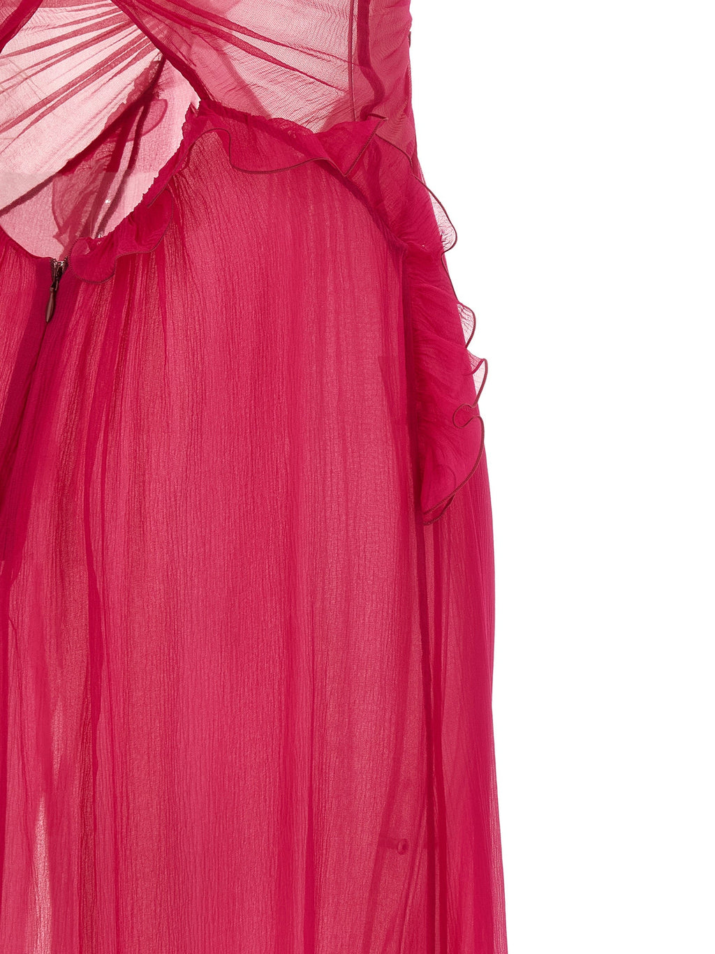 Nensi Dojaka Fuchsia Silk Long Dress