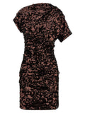 Ganni Brown Polyester Short Dress