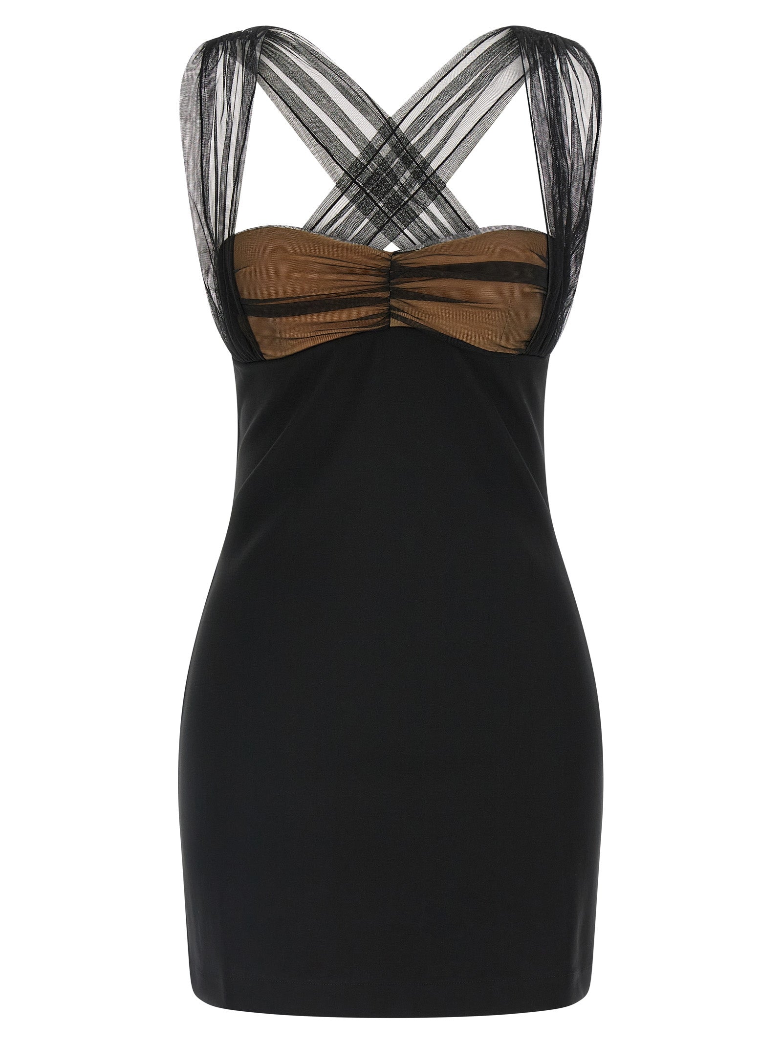 Nensi Dojaka Black Viscose Short Dress Nensi Dojaka