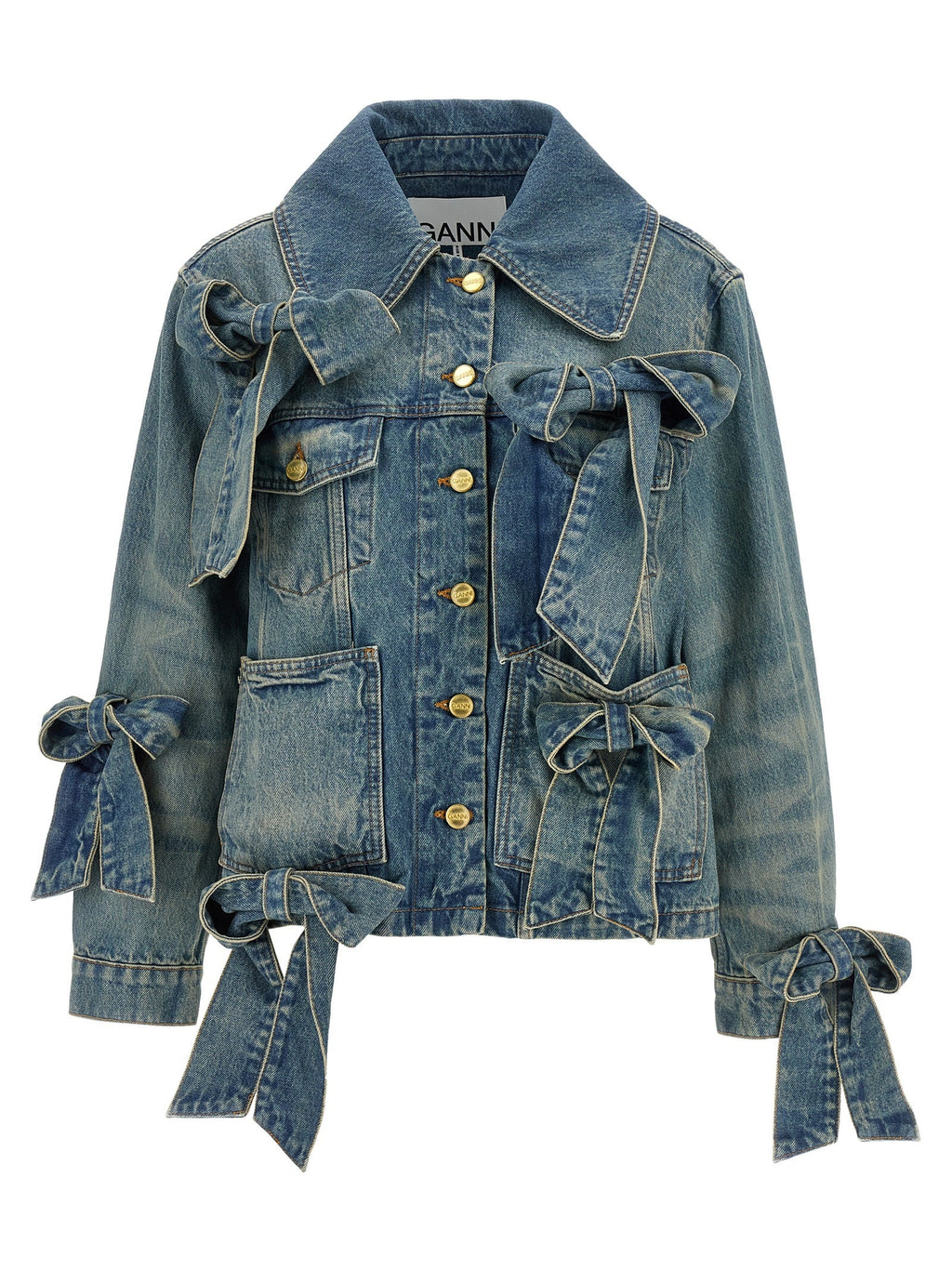 Ganni Blue Organic Cotton Denim Jacket