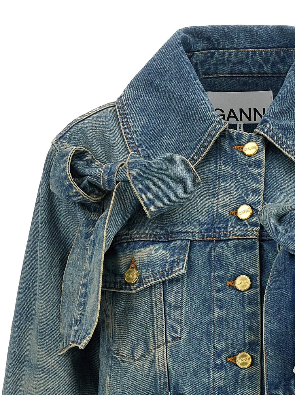 Ganni Blue Organic Cotton Denim Jacket