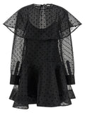 Ganni Black Recycled Polyester Short Dress