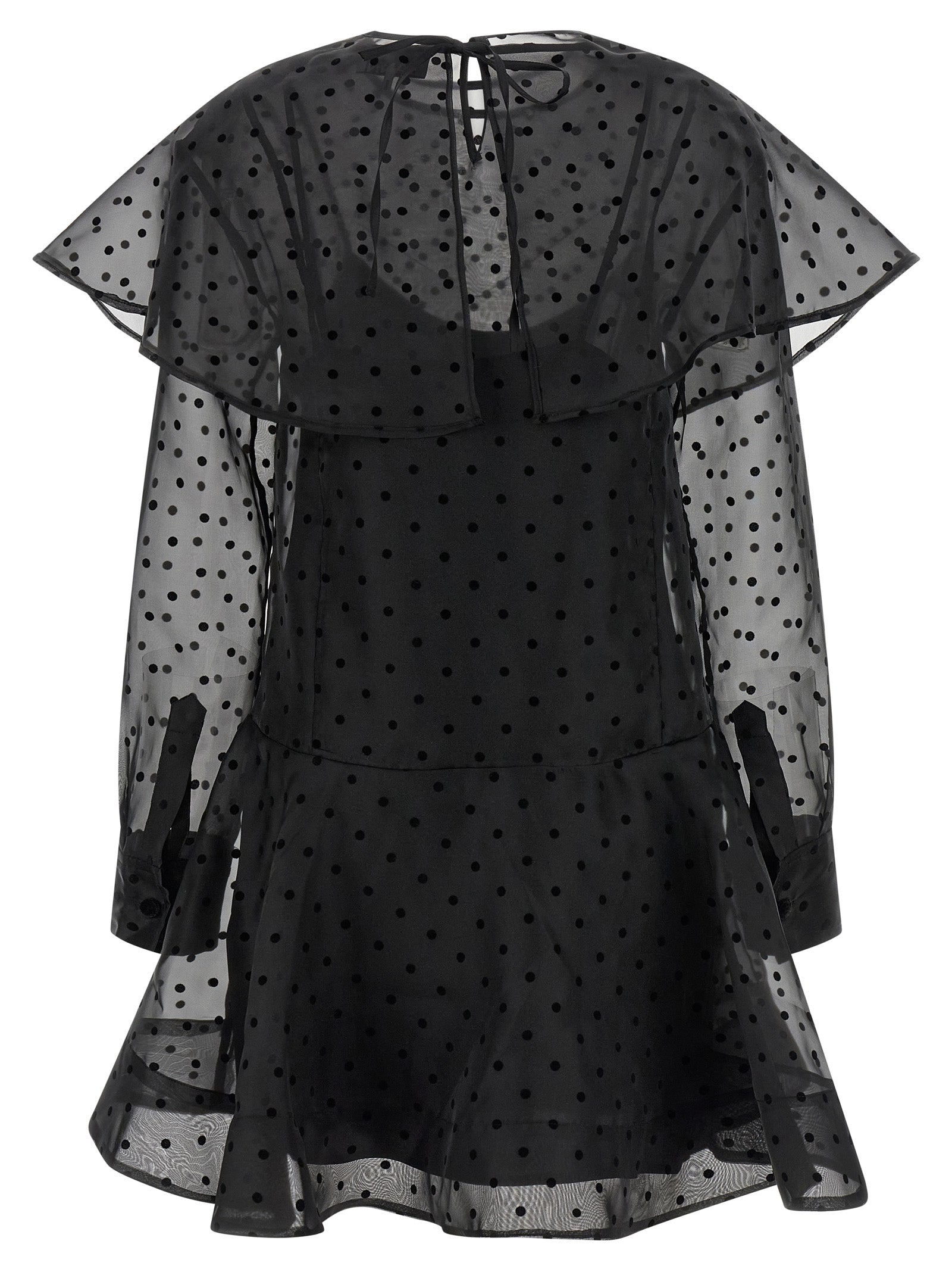 Ganni Black Recycled Polyester Short Dress