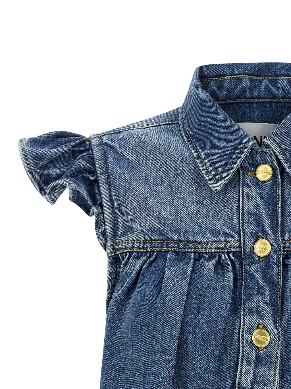 Ganni Blue Denim Shirt