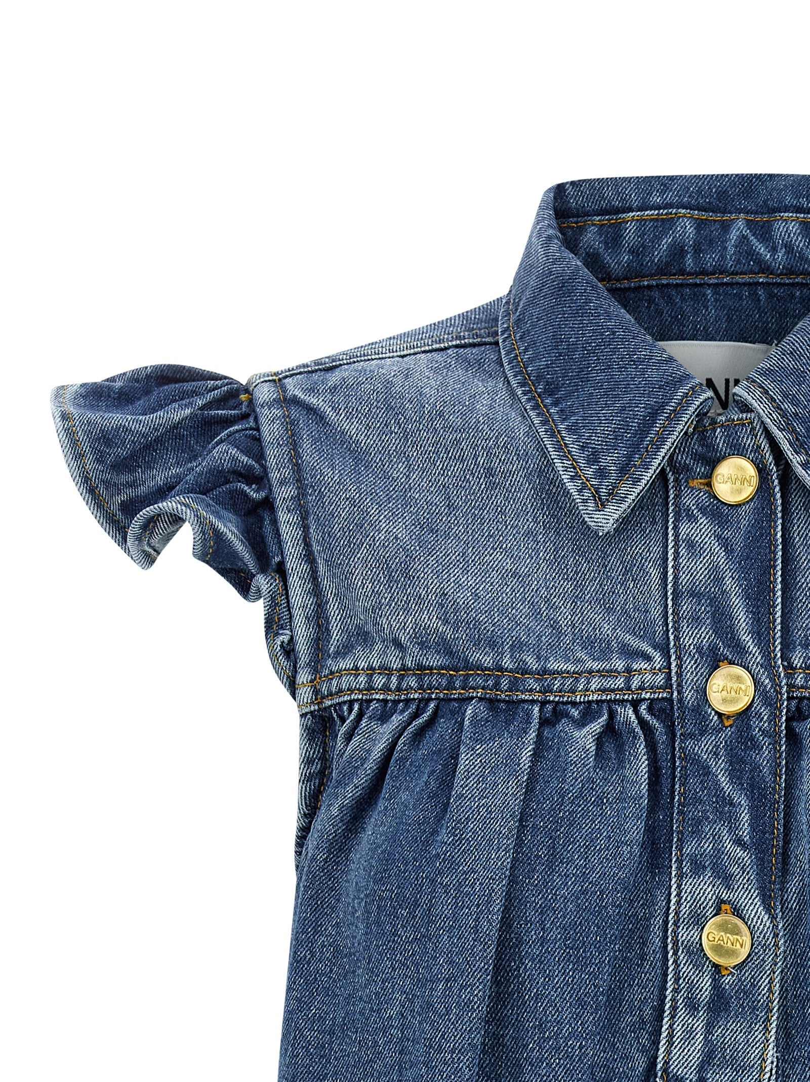 Ganni Blue Denim Shirt