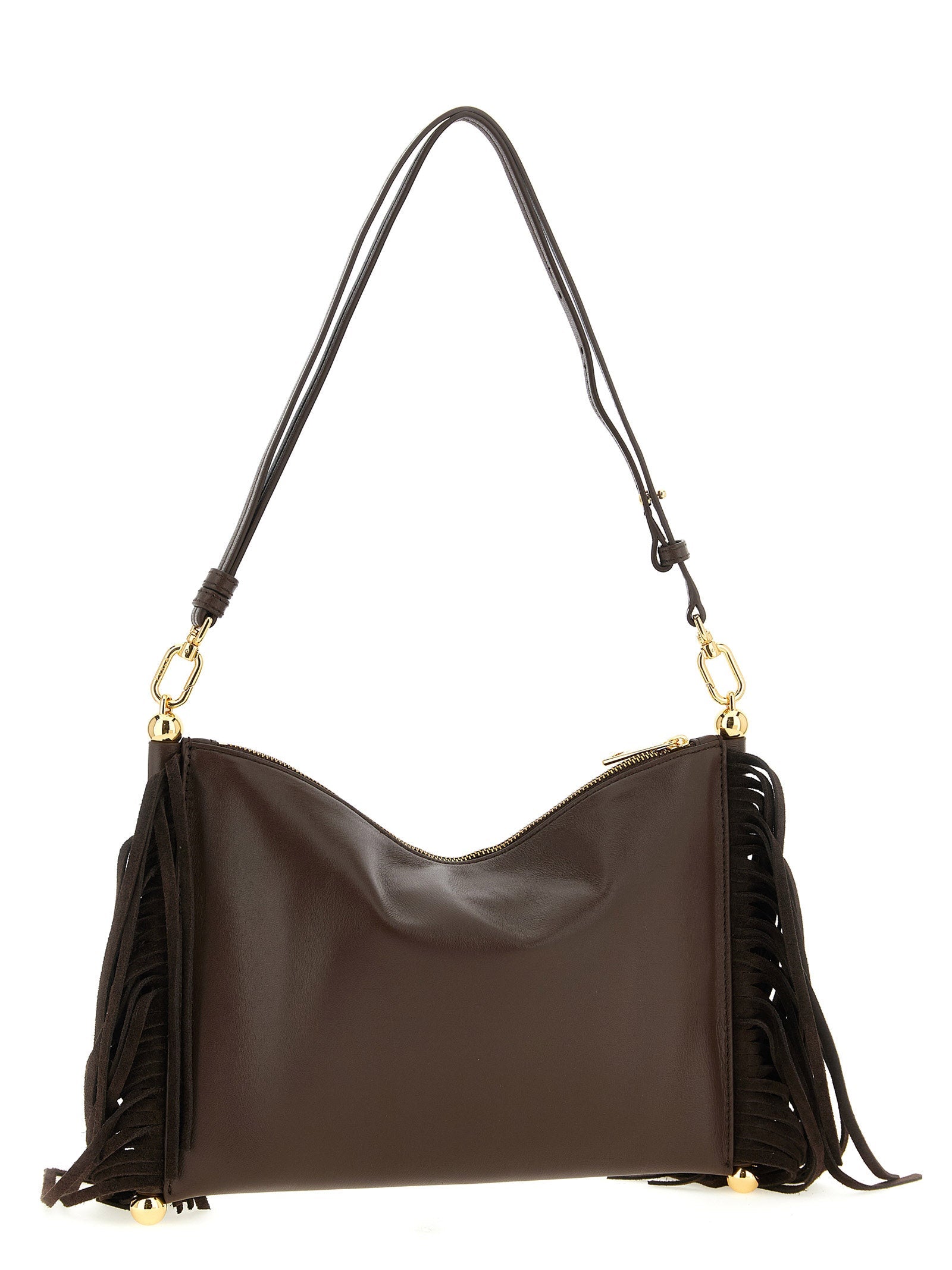 Furla Brown Lamb Leather Shoulder Bag