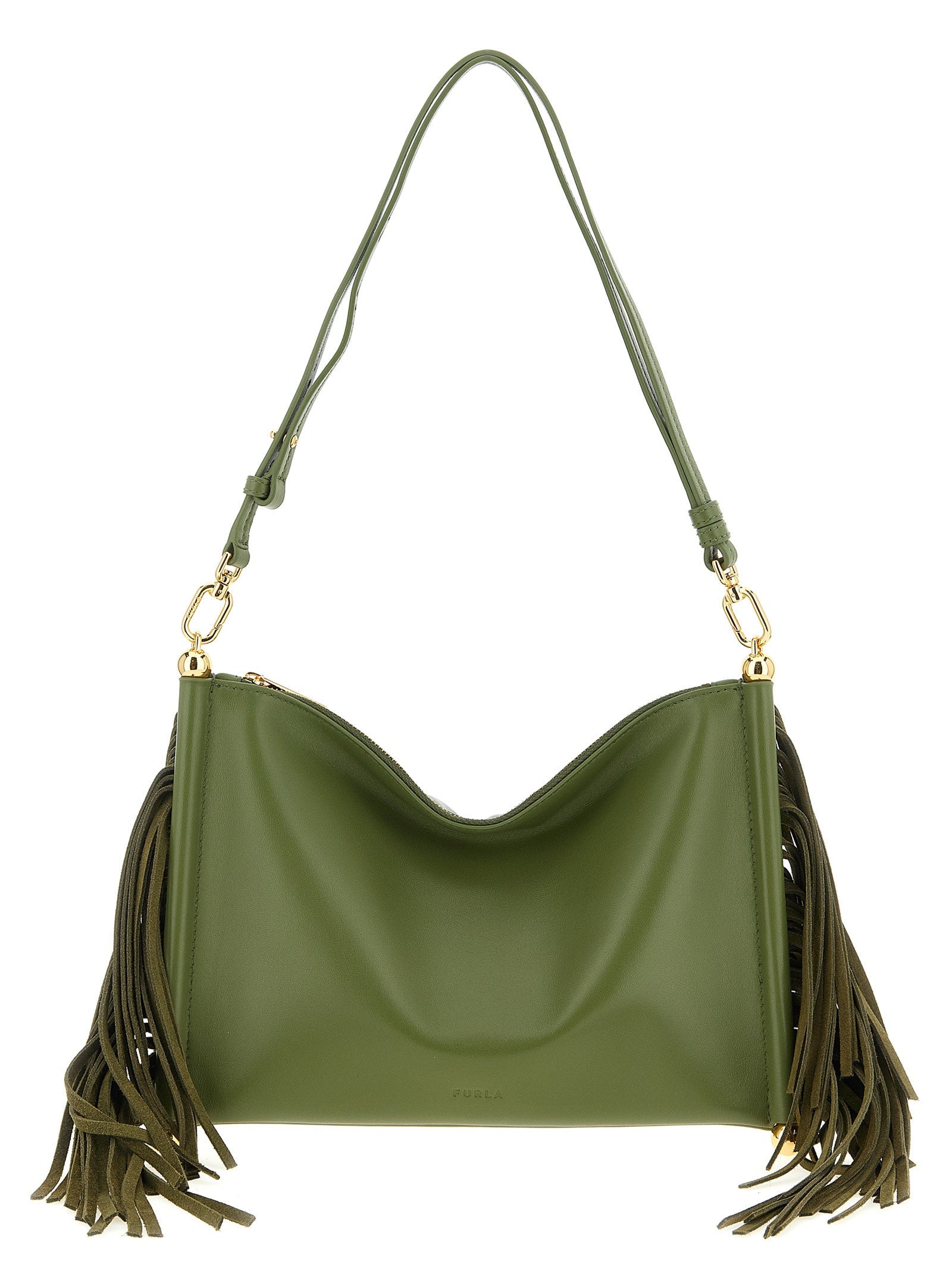 Furla Bicolor Lamb Leather Shoulder Bag