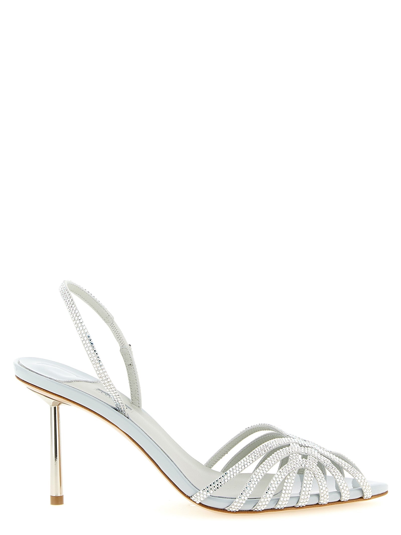 LE SILLA Gray Goatskin Stiletto Heel Sandals