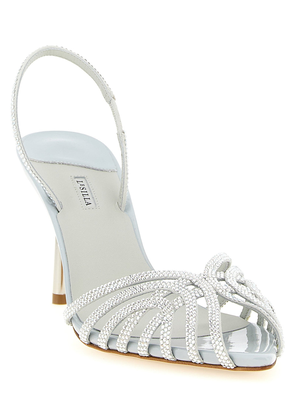 LE SILLA Gray Goatskin Stiletto Heel Sandals