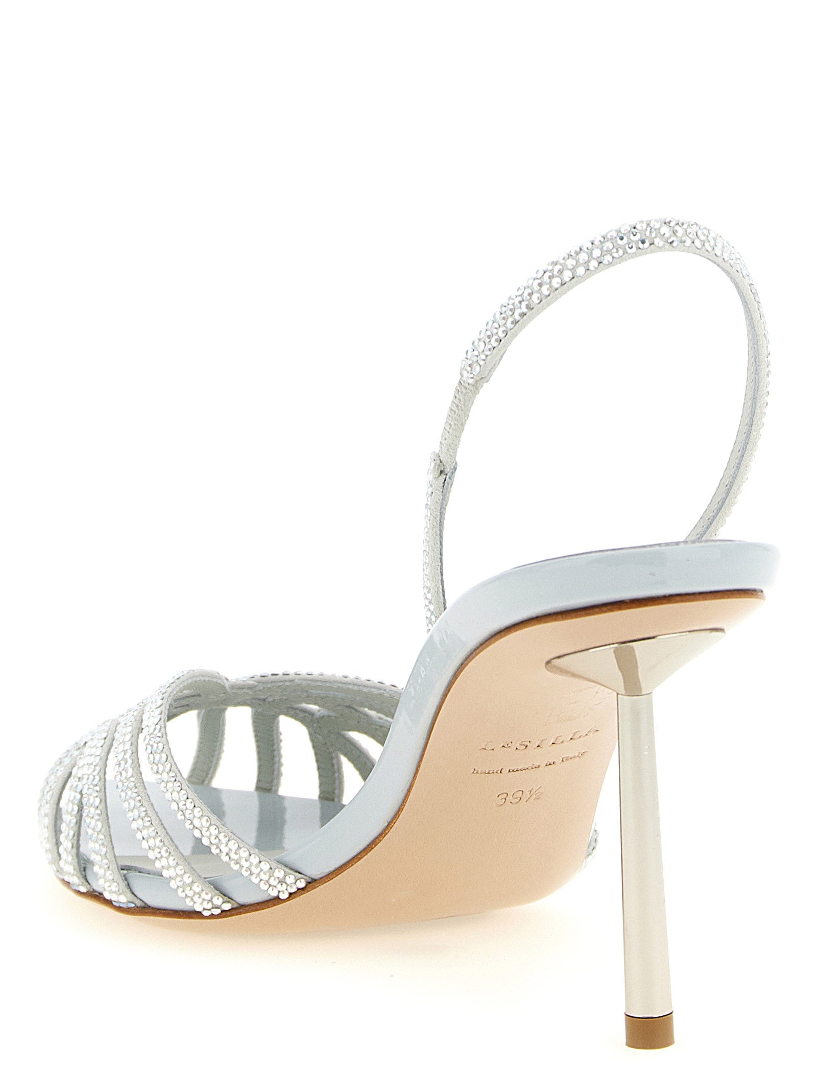 LE SILLA Gray Goatskin Stiletto Heel Sandals