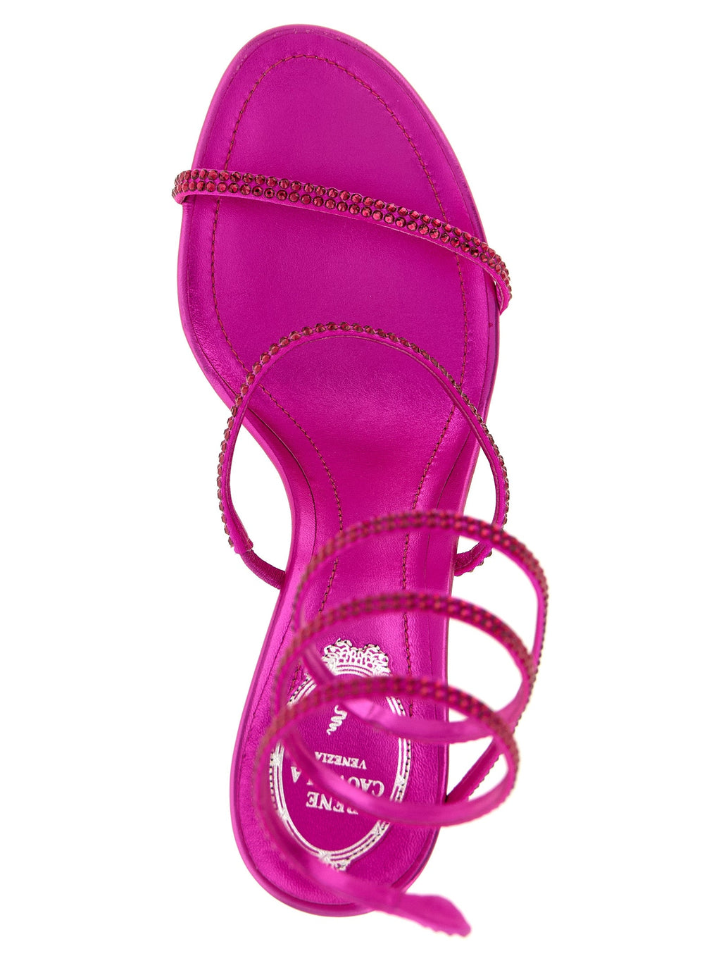 RENE CAOVILLA Fuchsia Viscose Stiletto Heel Sandals