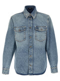 Versace Blue Cotton Blouse