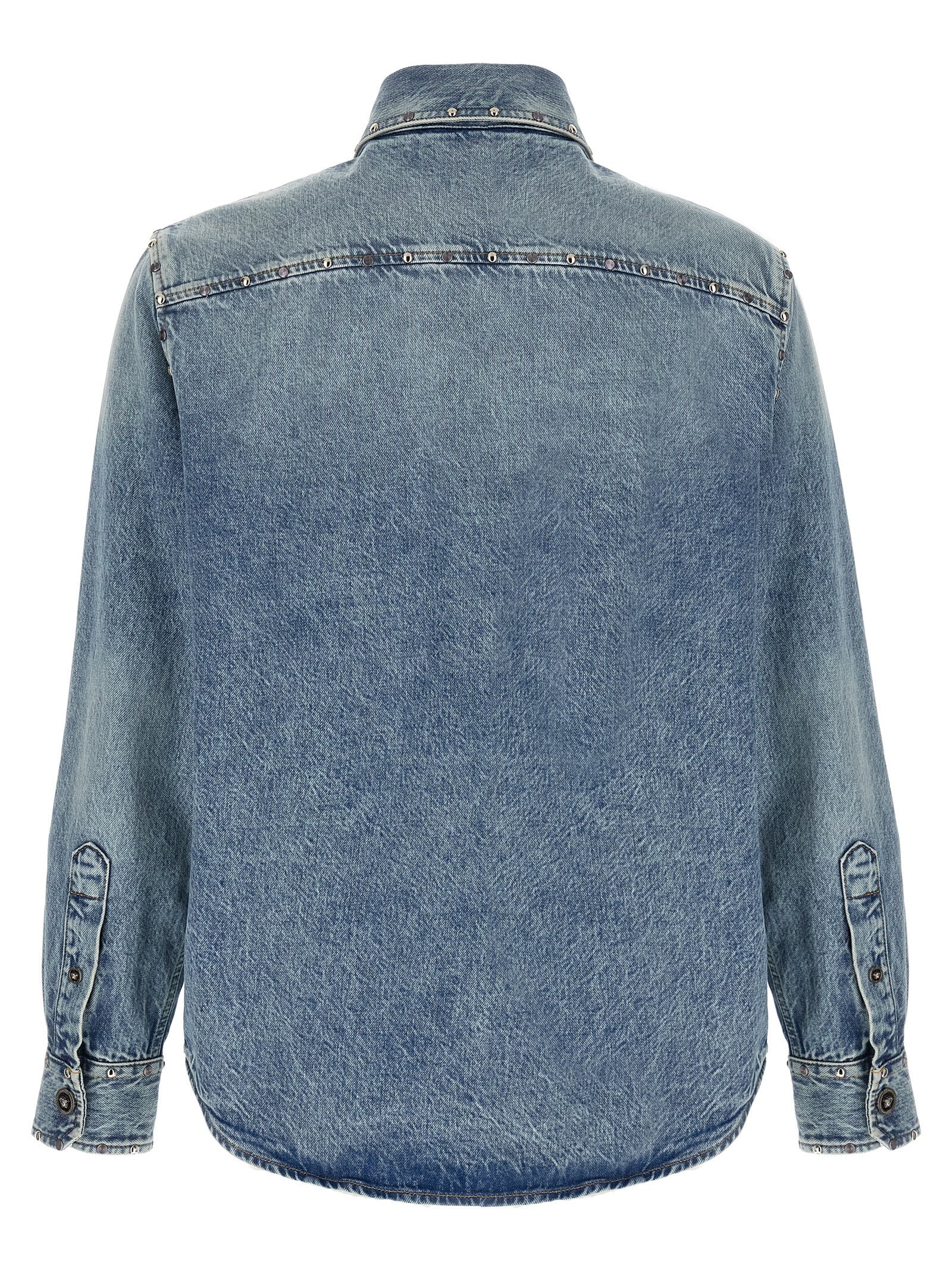 Versace Blue Cotton Blouse