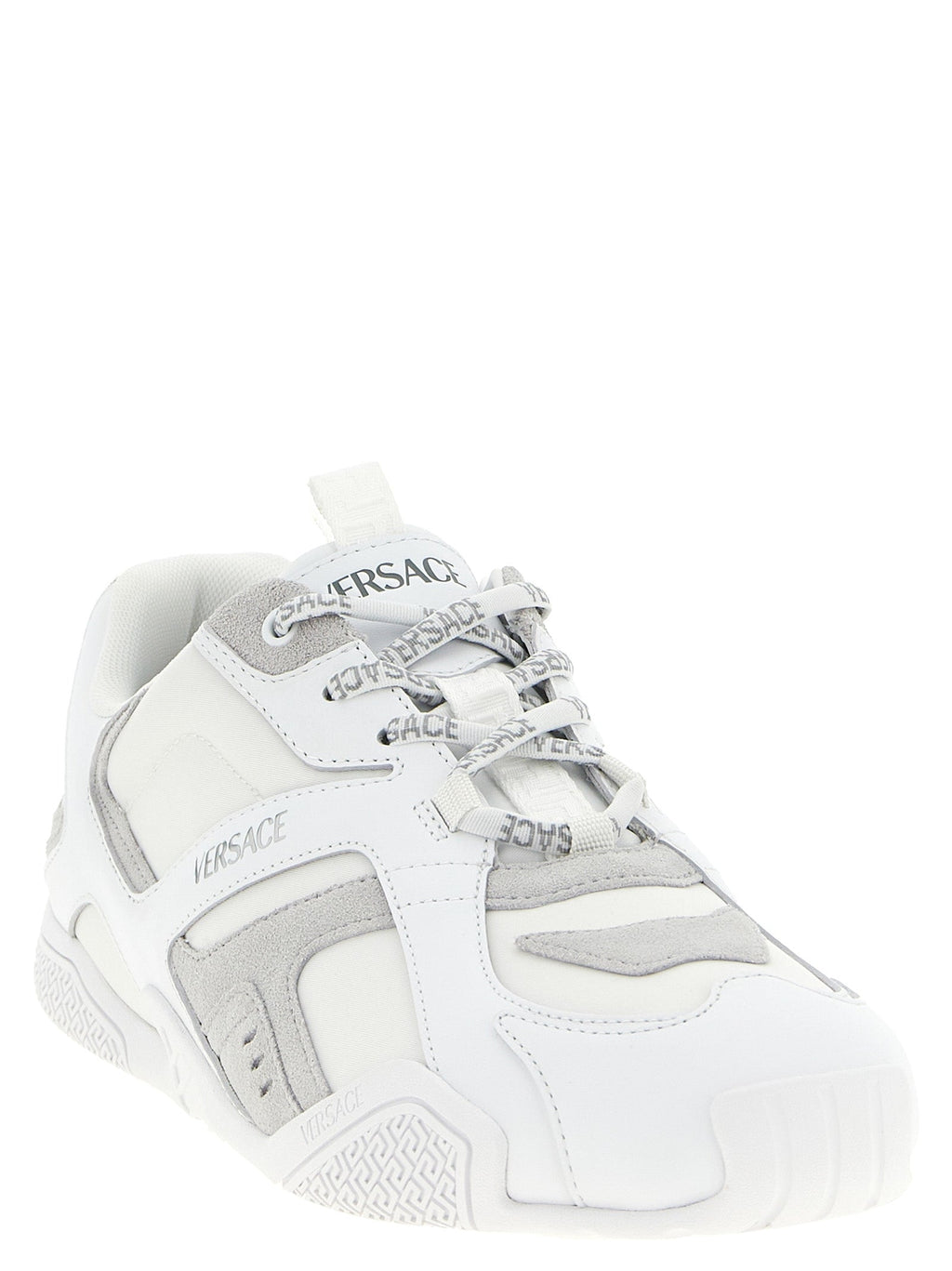Versace White Calfskin Athletic Sneakers